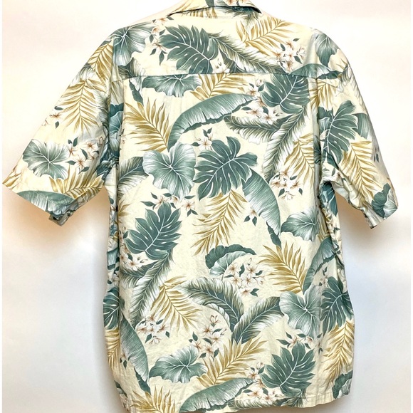 Aloha Republic Men Hawaiian Color Green Cream XL - Picture 2 of 4